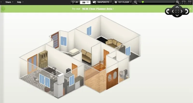 интерфейс программы HomeStyler для дизайна интерьера