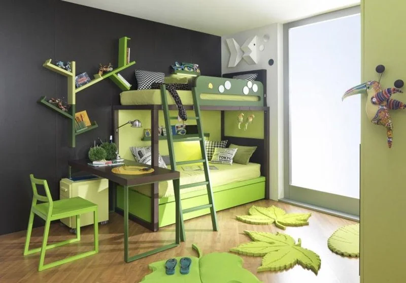 Комната для девочки в зеленых оттенках