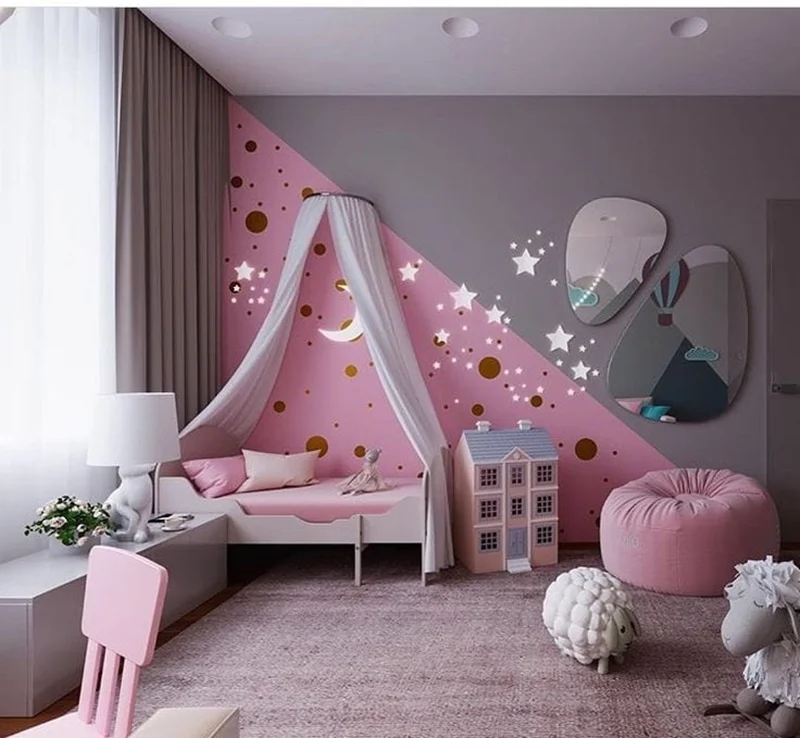 Оформление комнаты для девочки в розовом цвете
