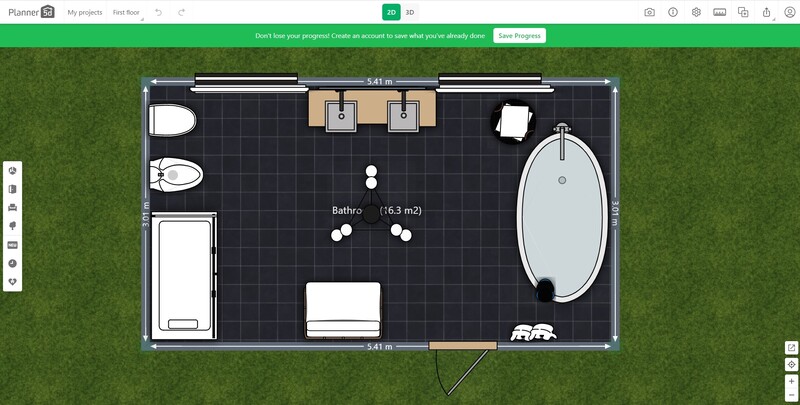 Planner 5D дизайн ванной комнаты