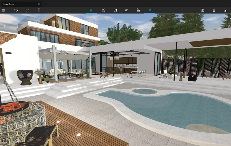 интерфейс программы Live Home 3D для дизайна интерьера