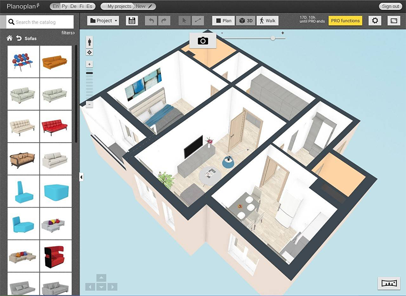 3D макет квартиры и ванной комнаты в Планоплане