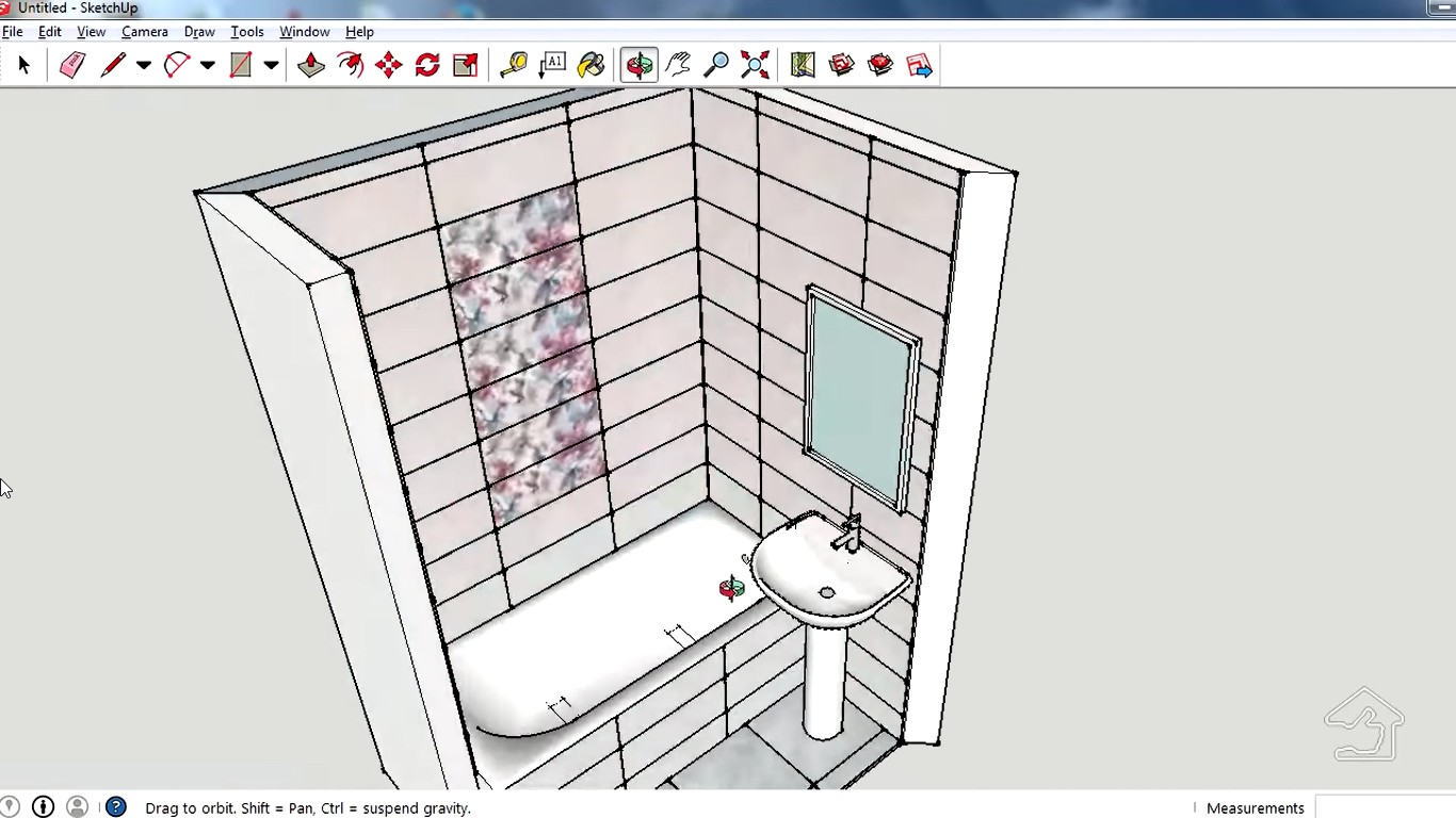 Макет ванной в Google SketchUp