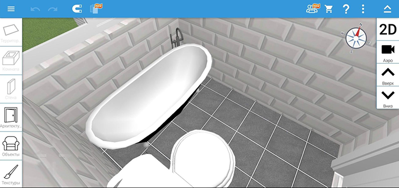 ванная комната дизайн в приложении Home Design 3D