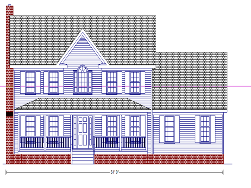 рисунок здания с фундаментом и трубой в Home Plan Pro